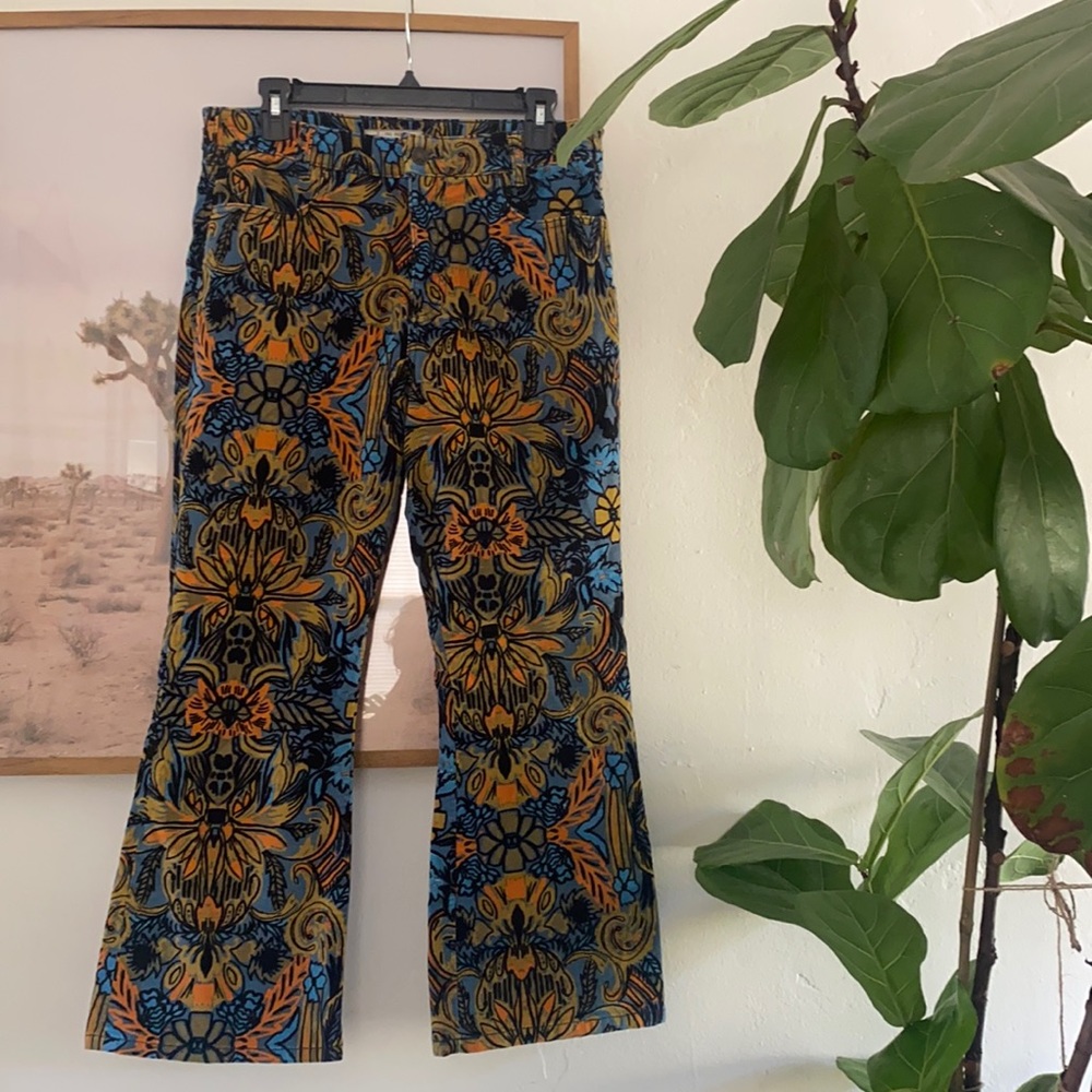 Free People velvet crop flare pants